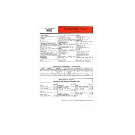 Passat 1.3 EP  Fiche Technique Volkswagen