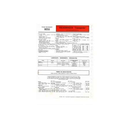 Transporter 1.6 air  Fiche Technique Volkswagen