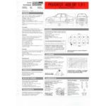 405 SR 1.9l dep 01/90 Fiche Technique Peugeot
