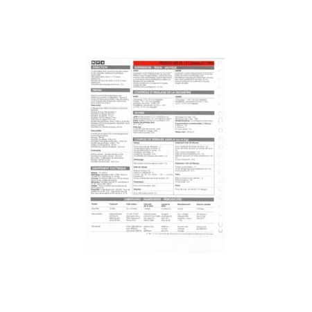 405 SR 1.9l dep 01/90 Fiche Technique Peugeot