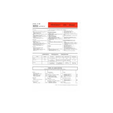 309 Diesel Fiche Technique Peugeot