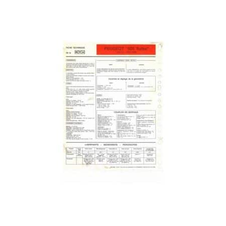 505 Turbo Fiche Technique Peugeot