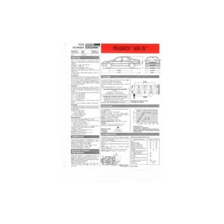 605 SL Fiche Technique Peugeot