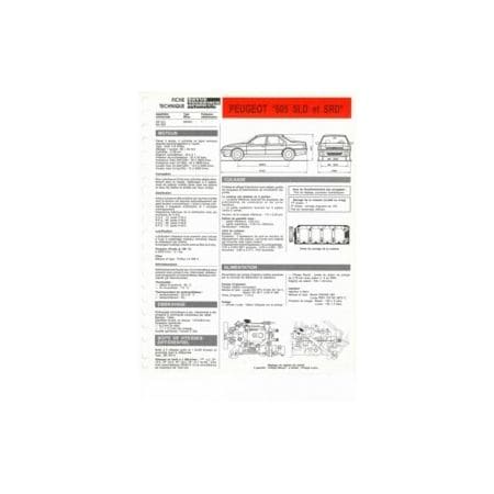 605 SLD-SRD Fiche Technique Peugeot