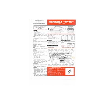 R17 TS  Fiche Technique Renault
