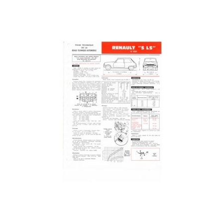 R5 LS  Fiche Technique Renault