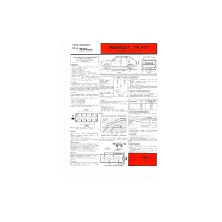 R14 TS Fiche Technique Renault