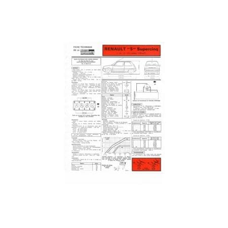 SuperCinq 1.1l Fiche Technique Renault