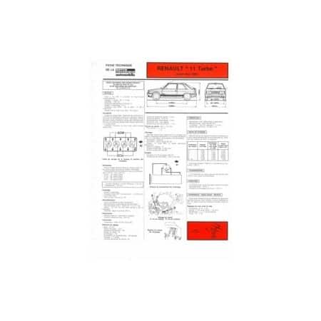 R11 Turbo av 85 Fiche Technique Renault