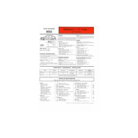 R11 Turbo av 85 Fiche Technique Renault