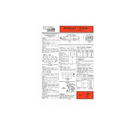 R18 GTS 83 Fiche Technique Renault