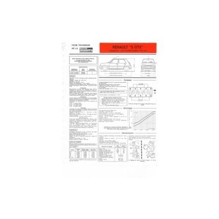 SuperCinq  GTX Fiche Technique Renault
