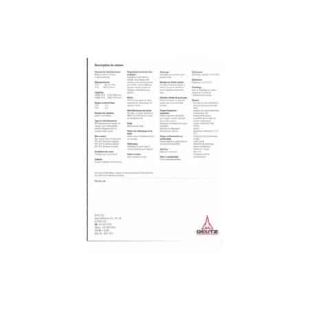 1012-1013  Fiche Technique Deutz