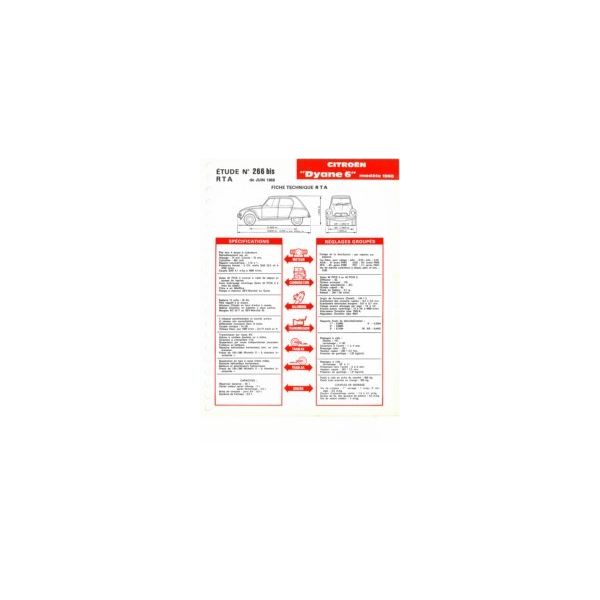 Dyane 6 1968 Fiche Technique Citroen