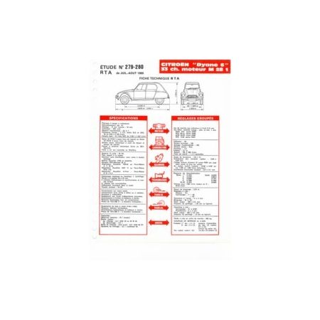 Dyane 6 M28-1 Fiche Technique Citroen
