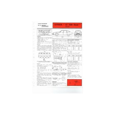 CX 2500D Fiche Technique Citroen