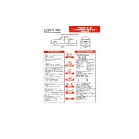 Cortina 1600 Fiche Technique Ford GB