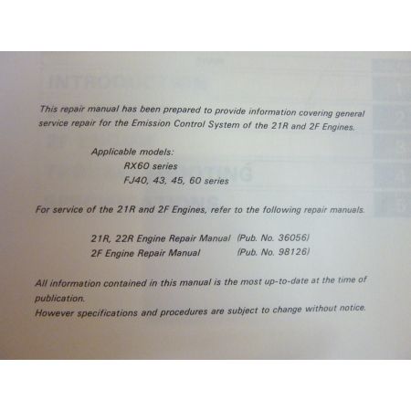 21R- 2F Repair Manual Anglais Toyota