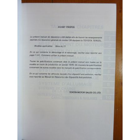 2A Manuel Réparation Toyota