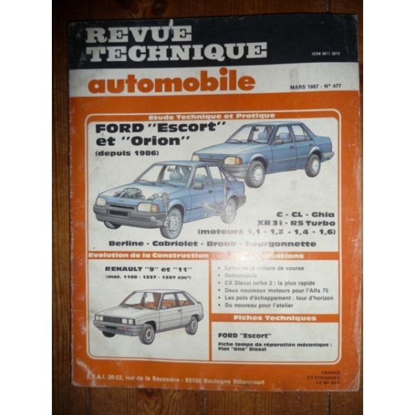 Escort Orion 86- Revue Technique Ford