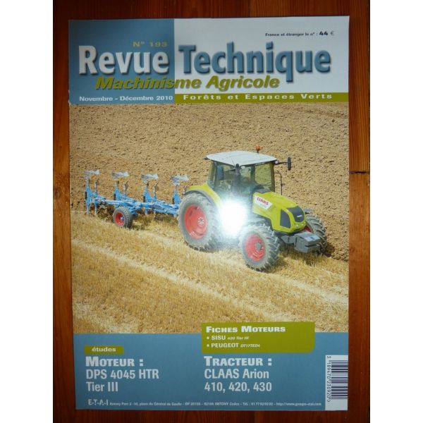 ARION 410 420 430 Revue Technique Agricole Claas