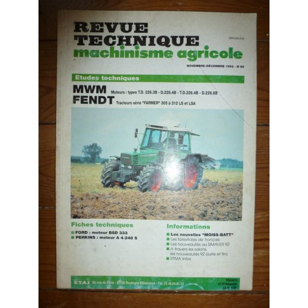 Farmer 305 a 312 Revue Technique Agricole Fendt