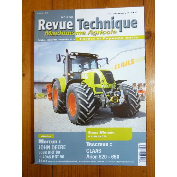 Arion 520 a 650 Revue Technique Agricole Claas