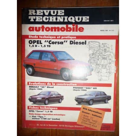 CORSA 1.5D Revue Technique Opel