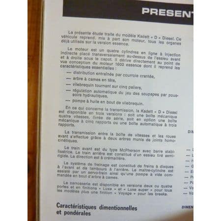 KADETT D Revue Technique Opel