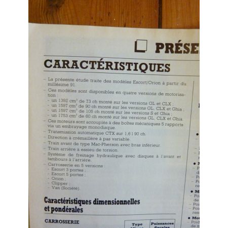 Escort Orion 91- Revue Technique Ford