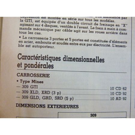 309 GTI Die Revue Technique Peugeot