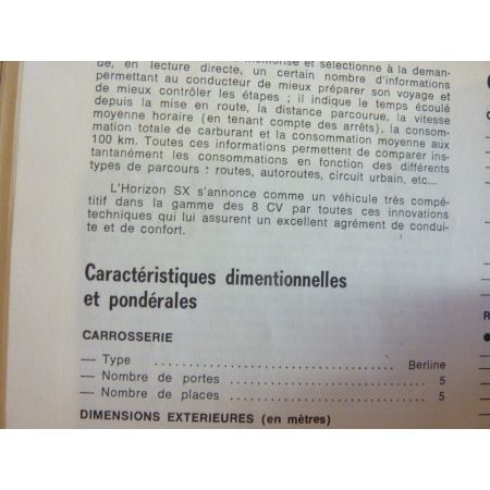 HORIZON Revue Technique Simca Talbot