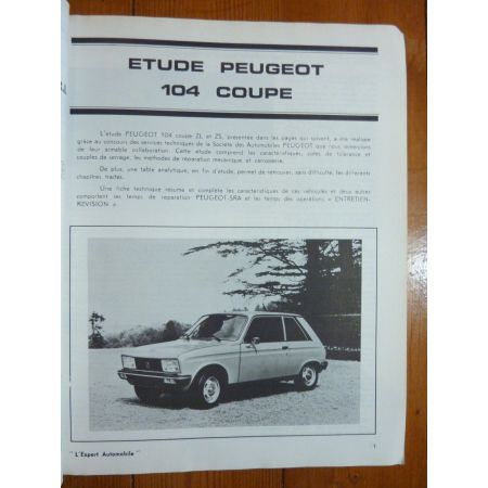 104 Coupé Revue Technique Peugeot