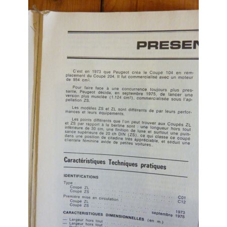 104 Coupé Revue Technique Peugeot