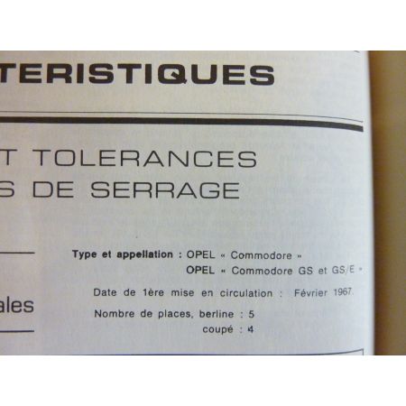 COMMODORE Revue Technique Opel