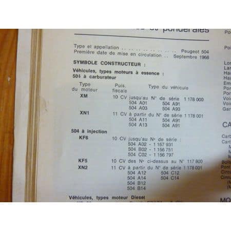 504 68- Revue Technique Peugeot