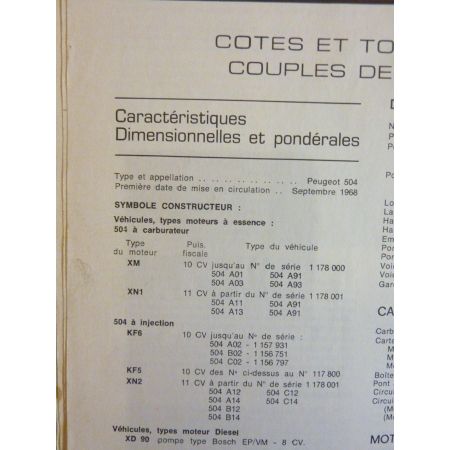 504 Revue Technique Peugeot