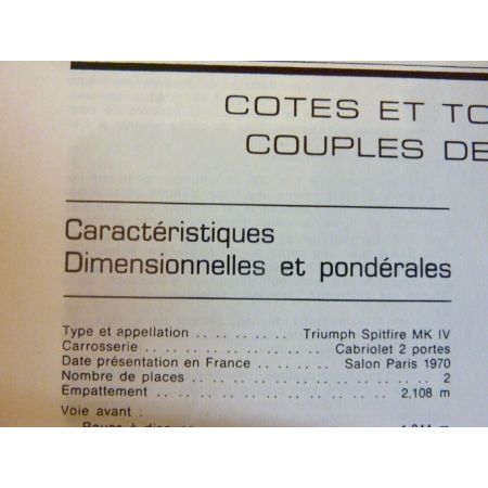 Spitfire MK IV Revue Technique Triumph