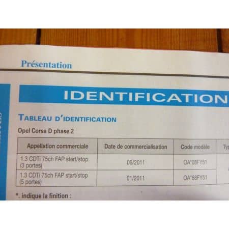 Corsa D CDTi 11- Revue Technique Opel