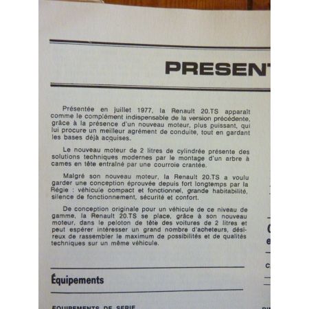 R20 TS 73-83 Revue Technique Renault