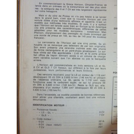 HORIZON -80 Revue Technique Chrysler Simca Talbot