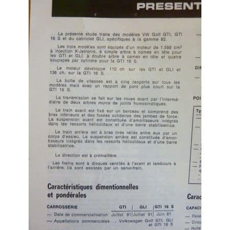 Golf GTI  Revue Technique VW