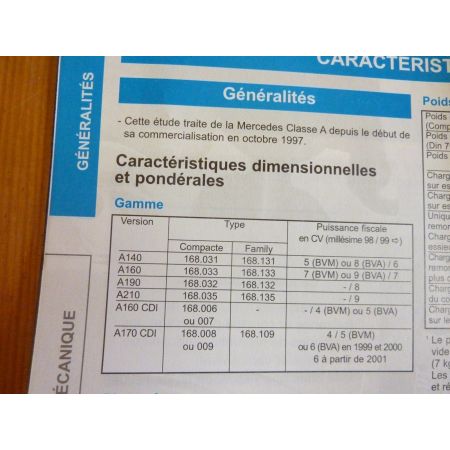 Classe A 97- Revue Technique Mercedes