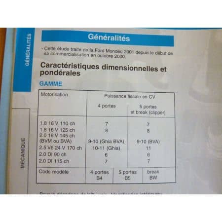 Mondéo 00- Revue Technique Ford