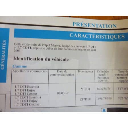 Meriva 1.7L 03- Revue Technique Opel