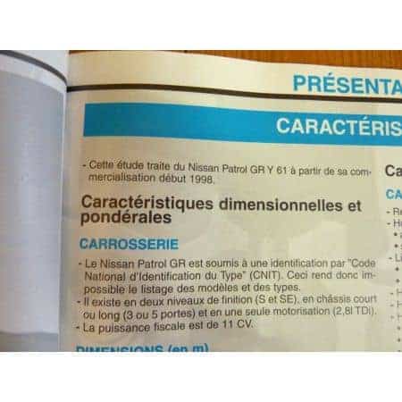 Patrol GR 98- Revue Technique Nissan