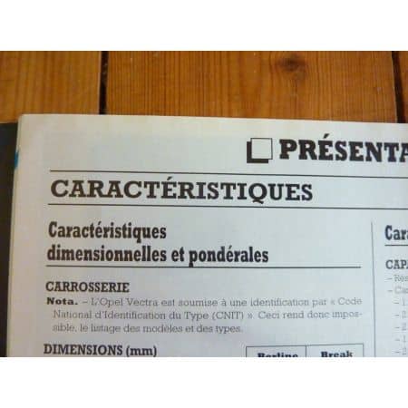 VECTRA B Revue Technique Opel