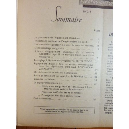 11CV Revue Technique Electronic Auto Volt Citroën