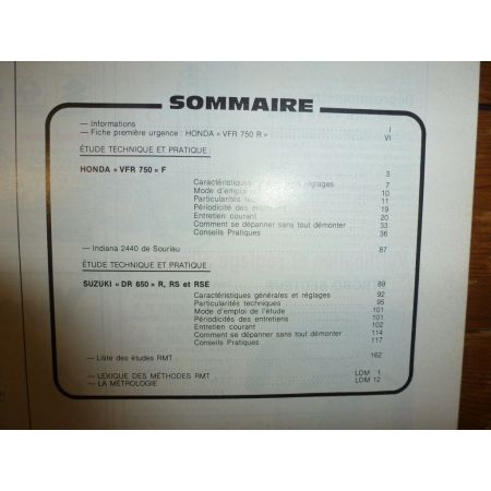 DR650 VFR750F Revue Technique moto Honda Suzuki