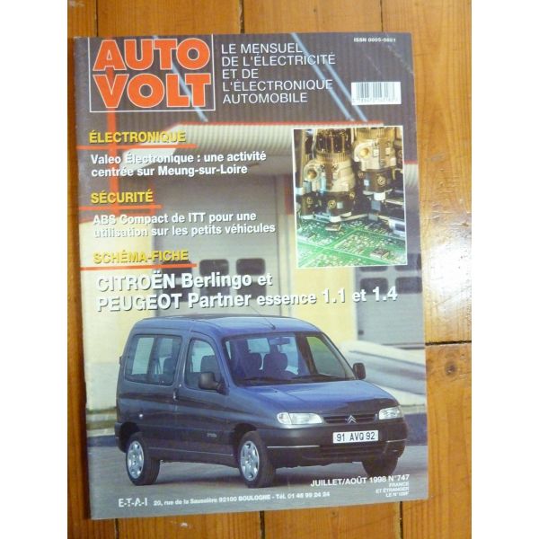 Berlingo-Partner Ess. Revue Technique Electronic Auto Volt  Citroen, Peugeot